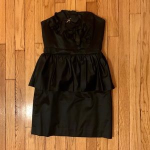 Lilly Pulitzer Black Strapless Peplum Dress